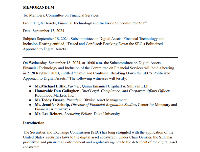 A Turning Point For Crypto? Ex-SEC Officials To Testify Vs Regulator In ‘Dazed’ Hearing